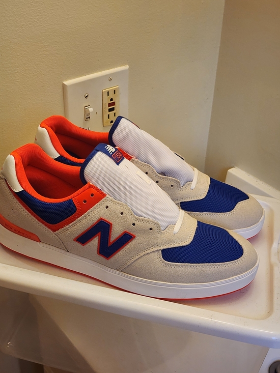 New Balance Other - New Balance Blue 574, Size 14 Orange & White Men's Casual Sneakers